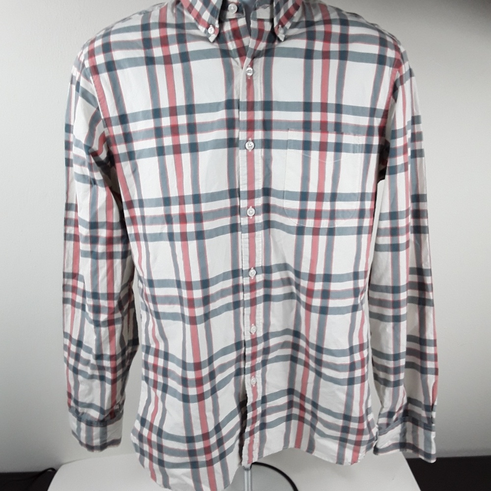 Mens J Crew long sleeve plaid dress shirt